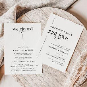 Retro typografie We Eloped Elopement Kaart