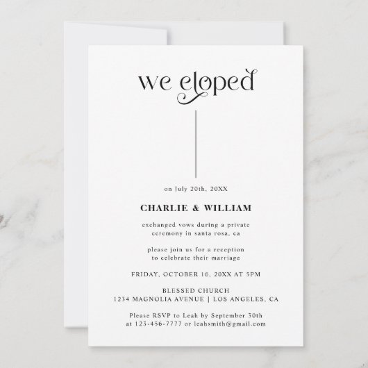 Retro Typografie We Elopement Kaart (Achterkant)