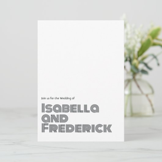Retro Typografie Weddenschap Kaart (Staand voorkant)