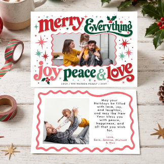 Retro typografie Whimsical Helder Modern Foto Feestdagenkaart
