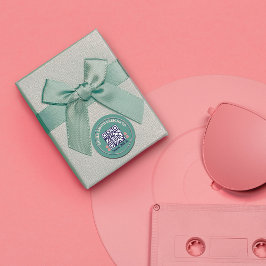 Retro Typografie Zakelijk Sociale Media QR Code Ronde Sticker