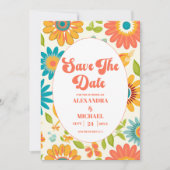 Retro Typografie Zomer Zon Trouwen Save The Date (Voorkant)