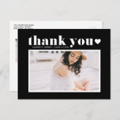 Retro Typografie Zwart Afstuderen Dank u Briefkaart (Voorkant / Achterkant)