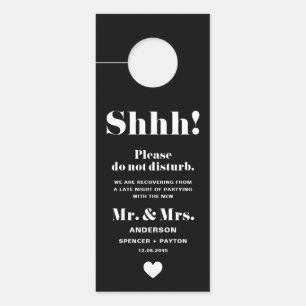 Retro typografie zwart niet storen bruiloft deurhanger