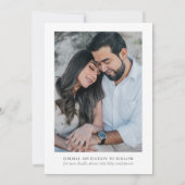 Retro Typografie Zwart-wit Bruiloft Save The Date (Achterkant)