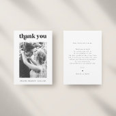 Retro Typografie Zwart Wit Foto Bruiloft Bedankkaart