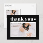 Retro typografie Zwarte diploma bedankje Briefkaart (Voorkant / Achterkant)