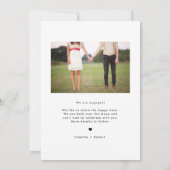 Retro Typography Black Photo Verloving Aankondiging (Achterkant)