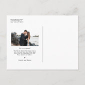 Retro Typography Black Photo Verloving Aankondigingskaart (Achterkant)