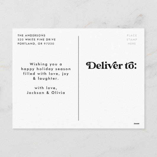 Retro Typography Black Prettige feestdagen Non-Pho (Achterkant)