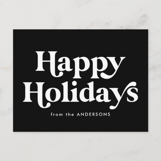 Retro Typography Black Prettige feestdagen Non-Pho (Voorkant)