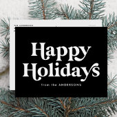 Retro Typography Black Prettige feestdagen Non-Pho