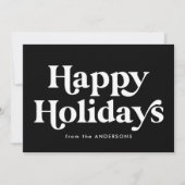 Retro Typography Black Prettige feestdagen Non-Pho Feestdagenkaart (Voorkant)
