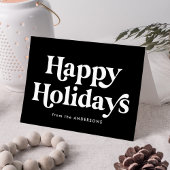 Retro Typography Black Prettige feestdagen Non-Pho Kaart
