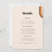 Retro Typography Boho Rainbow Bachelorette Party Kaart (Achterkant)