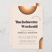 Retro Typography Boho Rainbow Bachelorette Party Kaart (Voorkant / Achterkant)