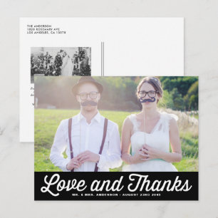 RETRO TYPOGRAPHY FOTO WEDDING DANK U BRIEFKAART