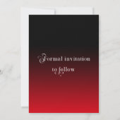 Retro Typography Minimal Red Black Ombre Romantic Save The Date (Achterkant)