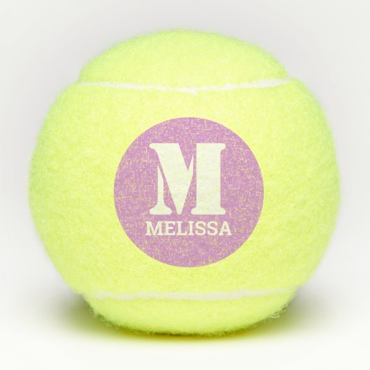 Retro Typography Monogram Initiaal Name Tennisballen (Voorkant)