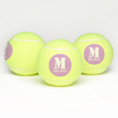 Retro Typography Monogram Initiaal Name Tennisballen (Multi)