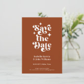 Retro Typography Photo Wedding Save The Date Aankondiging (Staand voorkant)