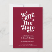 Retro Typography Photo Wedding Save The Date Aankondiging (Voorkant)