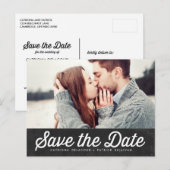 Retro Typography schoolbord Sla de datum foto op Aankondigingskaart (Voorkant / Achterkant)