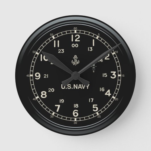 Retro U.S. NAVY Clock imitation Ronde Klok (Voorkant)