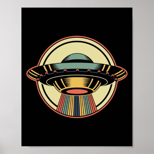 Retro UFO Alien Poster (Voorkant)