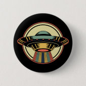 Retro UFO Alien Ronde Button 5,7 Cm (Voorkant)