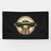 Retro UFO Alien Spandoek (Horizontaal)
