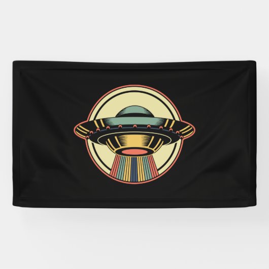 Retro UFO Alien Spandoek (Horizontaal)