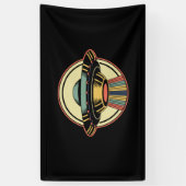 Retro UFO Alien Spandoek (Verticaal)