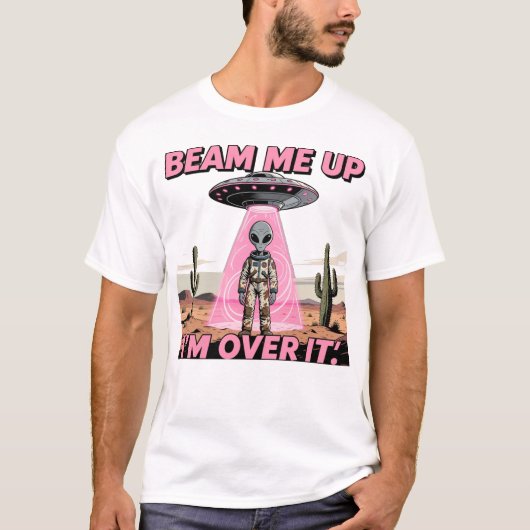 Retro UFO Alien T-shirt (Voorkant)