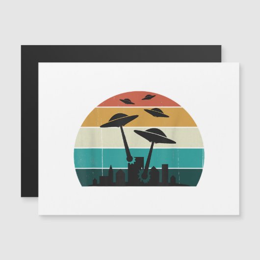 Retro UFO Attack Sunset - Cool Vliegende Sauc (Voorkant / Achterkant)