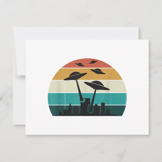 Retro UFO Attack Sunset - Cool  Vliegende Sauc (Voorkant)