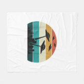 Retro UFO Attack Sunset - Cool Vliegende Sauc Fleece Deken (Voorkant (Horizontaal))