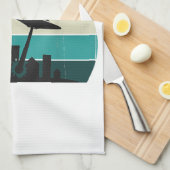 Retro UFO Attack Sunset - Cool Vliegende Sauc Theedoek (Quarter Fold)