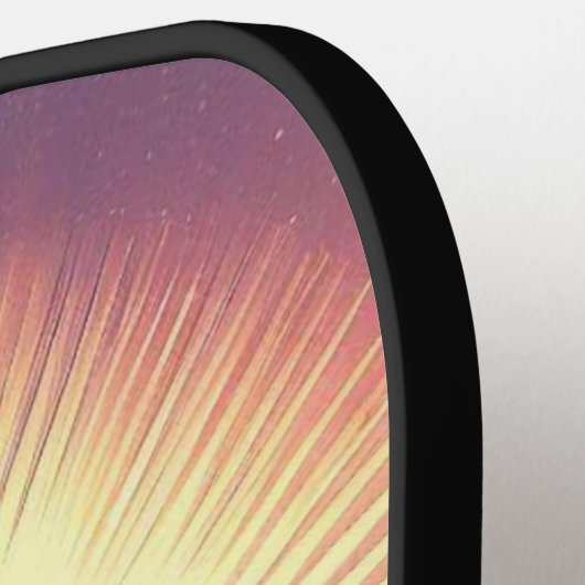 Retro UFO bij zonsondergang gepersonaliseerd Pickleball Paddle (Links Detail)