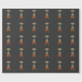 Retro UFO-onderbreking Alien-ruimteschip Cadeaupapier (Vlak)