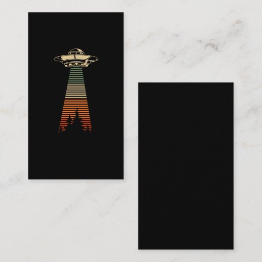 Retro UFO-onderbreking Alien-ruimteschip Visitekaartje (Voorkant / Achterkant)