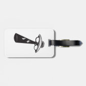 Retro UFO Ontvoering Grafische Alien Sci-Fi Bagagelabel (Achterkant horizontaal)