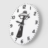 Retro UFO Ontvoering Grafische Alien Sci-Fi Grote Klok (Hoek)