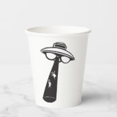 Retro UFO Ontvoering Grafische Alien Sci-Fi Papieren Bekers (Voorkant)