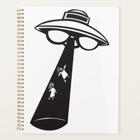Retro UFO Ontvoering Grafische Alien Sci-Fi Planner (Voorkant)