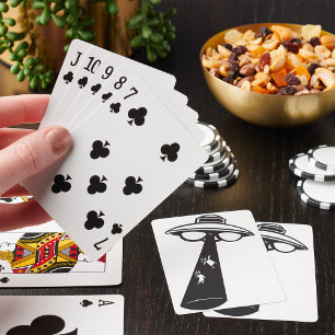 Retro UFO Ontvoering Grafische Alien Sci-Fi Pokerkaarten