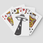 Retro UFO Ontvoering Grafische Alien Sci-Fi Pokerkaarten (Achterkant)