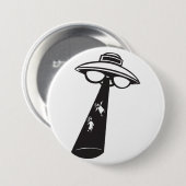 Retro UFO Ontvoering Grafische Alien Sci-Fi Ronde Button 7,6 Cm (Voorkant /achterkant)
