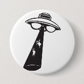 Retro UFO Ontvoering Grafische Alien Sci-Fi Ronde Button 7,6 Cm (Voorkant)