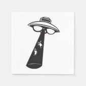 Retro UFO Ontvoering Grafische Alien Sci-Fi Servet (Voorkant)